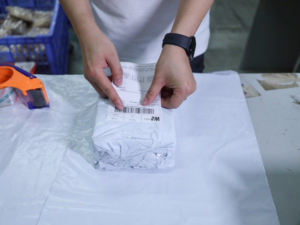 Close-up product condition check during quality control