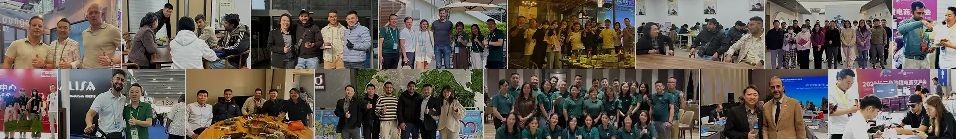 Collage of ASG team, customer meetings and business events