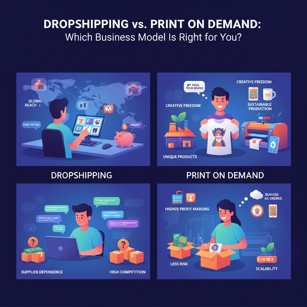Dropshipping vs Print on Demand: Core Differences Explained
