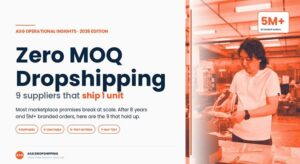 ASG Dropshipping warehouse — zero MOQ branded fulfillment for scaling Shopify stores