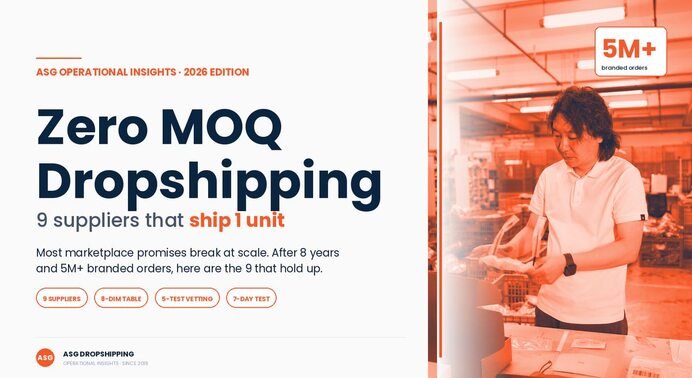 ASG Dropshipping warehouse — zero MOQ branded fulfillment for scaling Shopify stores