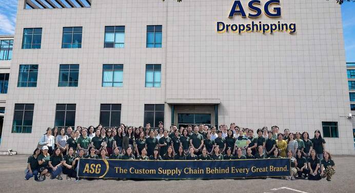ASG packing station fulfilling a pilot batch of Shopify orders with branded thank-you card inserts before the seller commits to the next rung