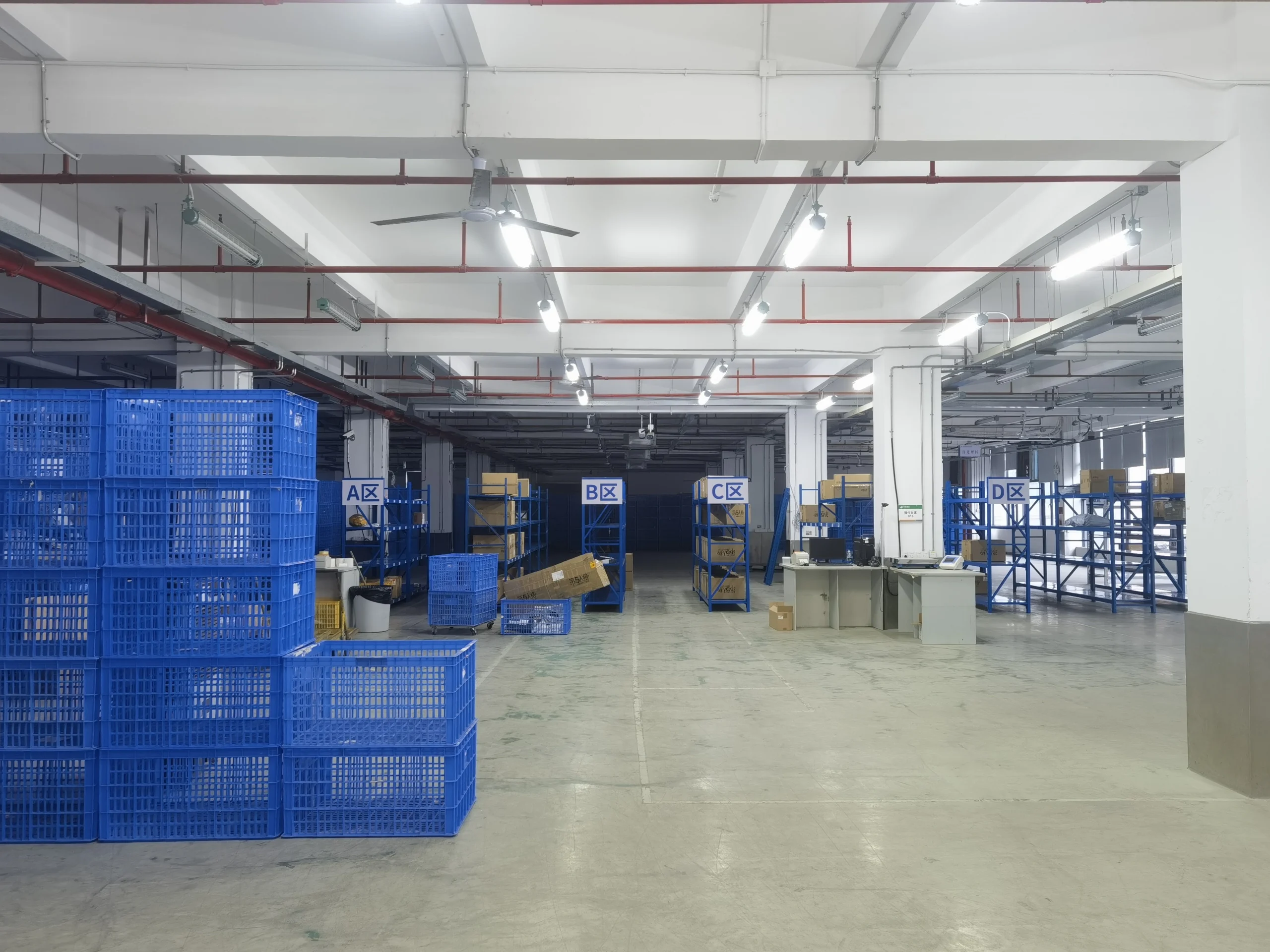 Warehouse zones inside a China fulfillment operation