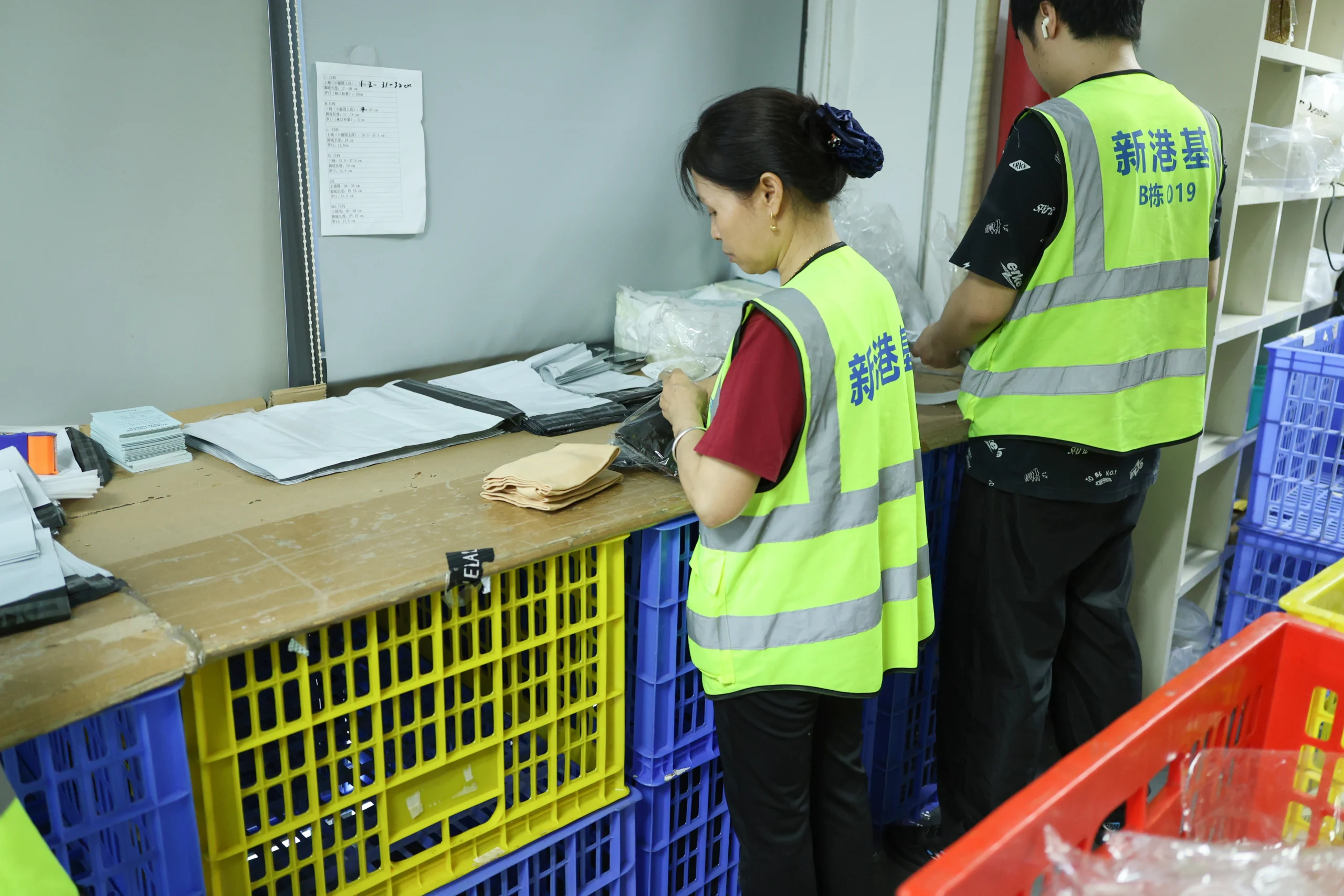 ASG team checking products at a warehouse work area