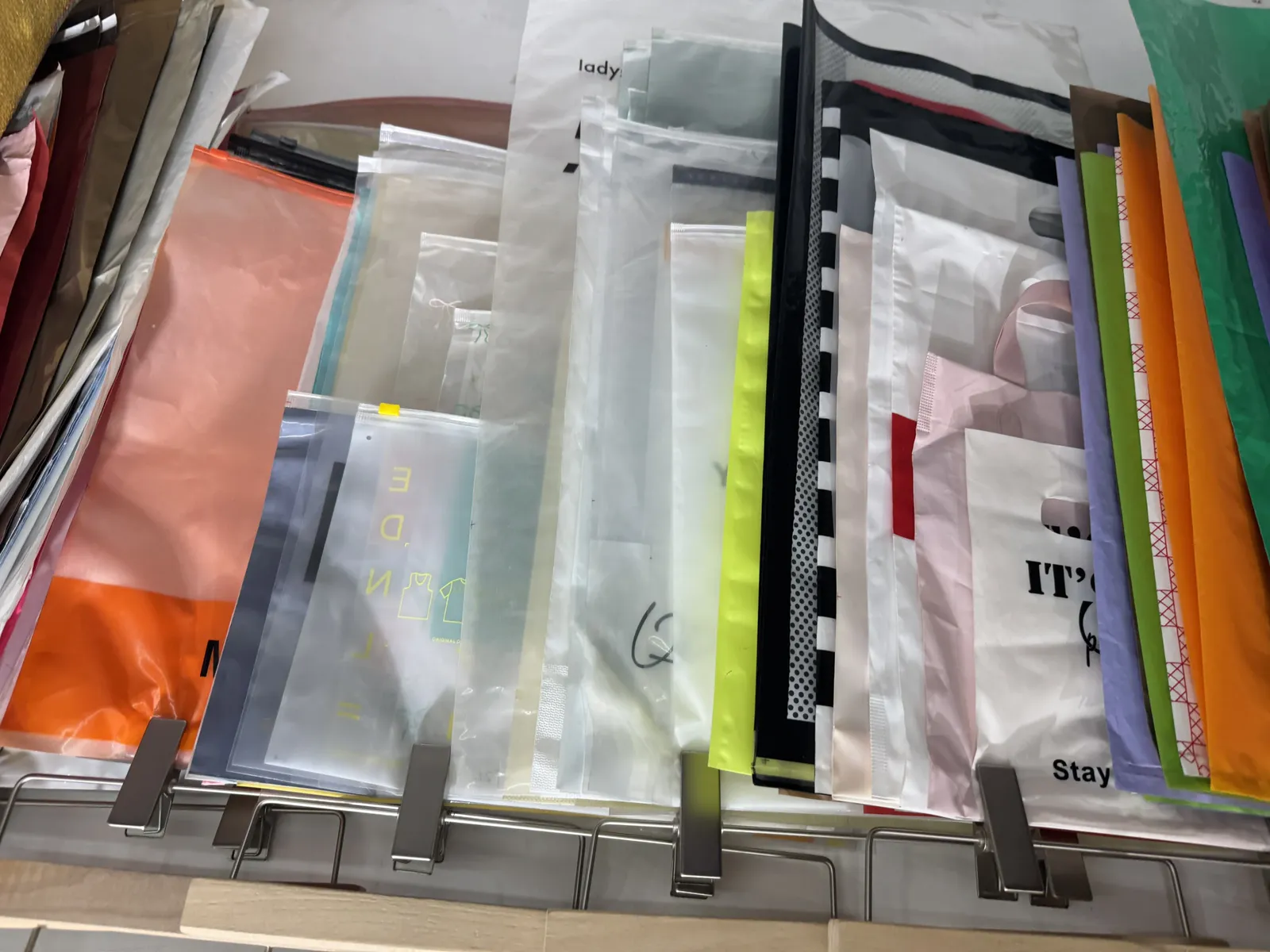 Packaging bag options compared during sourcing