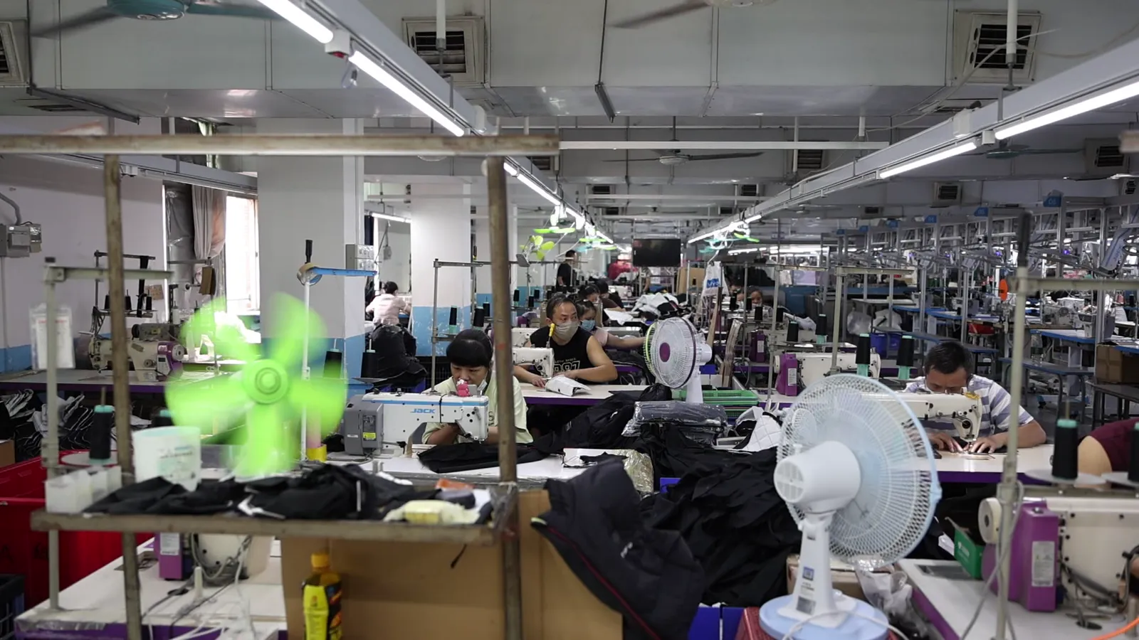 Sewing floor of a garment factory seen during a site visit
