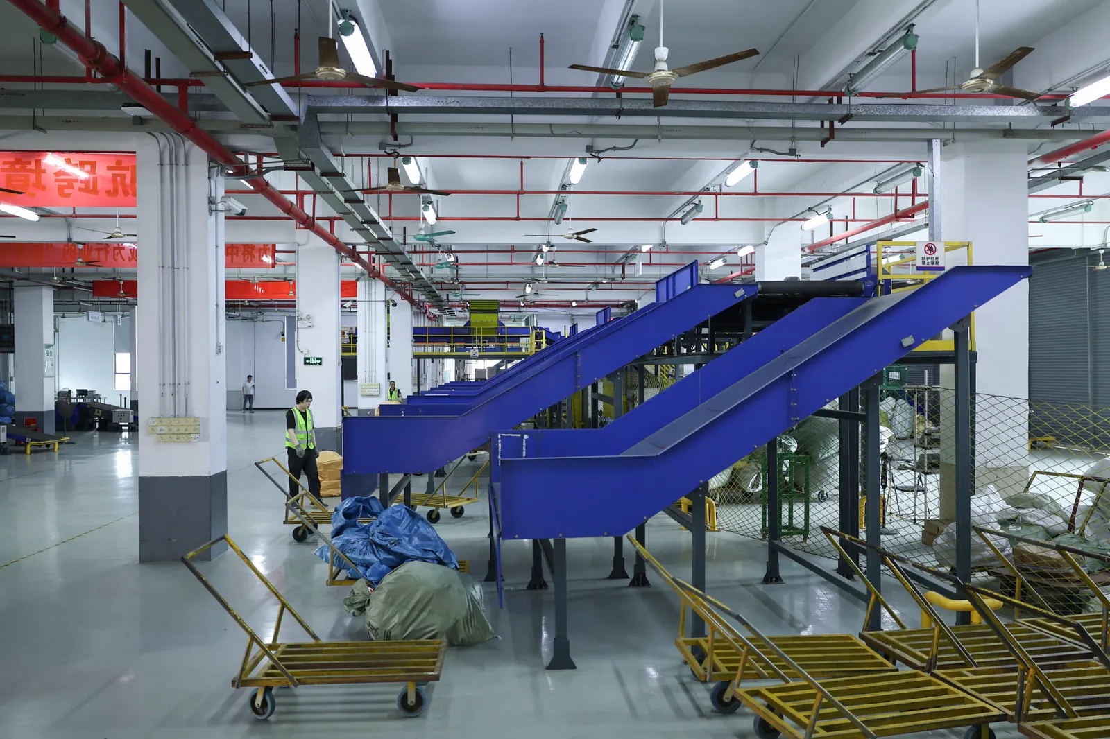 Inbound chutes at the ASG warehouse receiving area