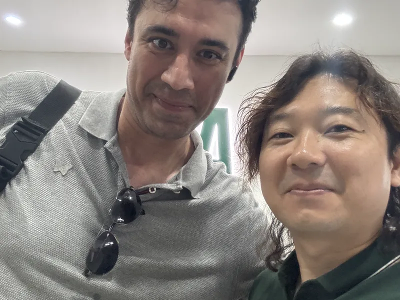 Founder Janson Wang with a client on a visit